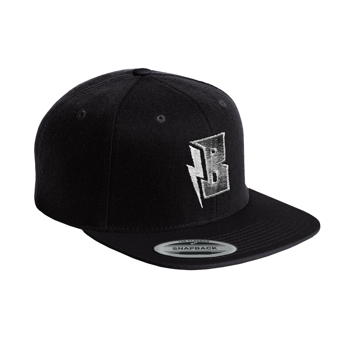 B SHOC Symbol Black Flat Bill Hat B shoc symbol black flat bill hat